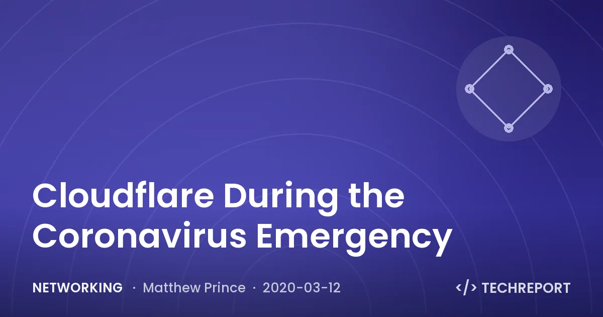 Networking — Cloudflare During the Coronavirus Emergency