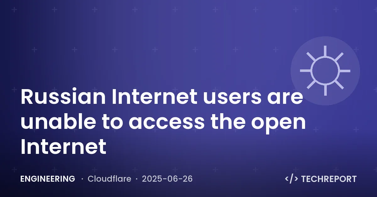 Russian Internet users are unable to access the open Internet