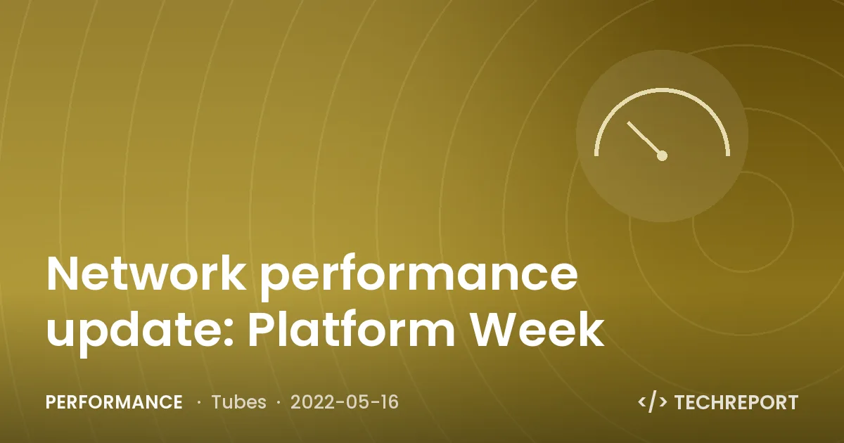 Performance — Network performance update: Platform Week