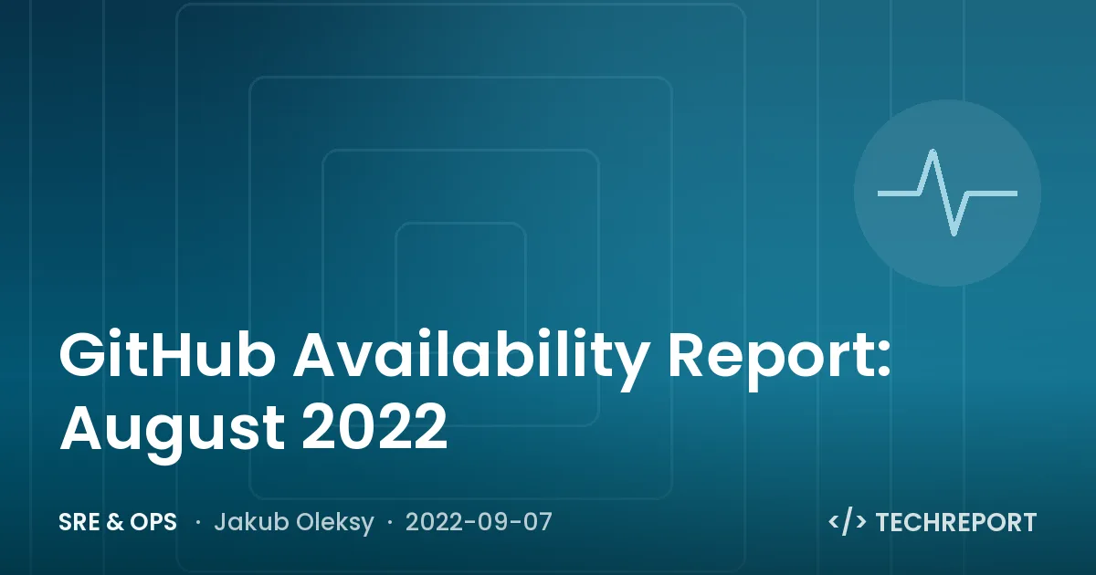 GitHub Availability Report: August 2022