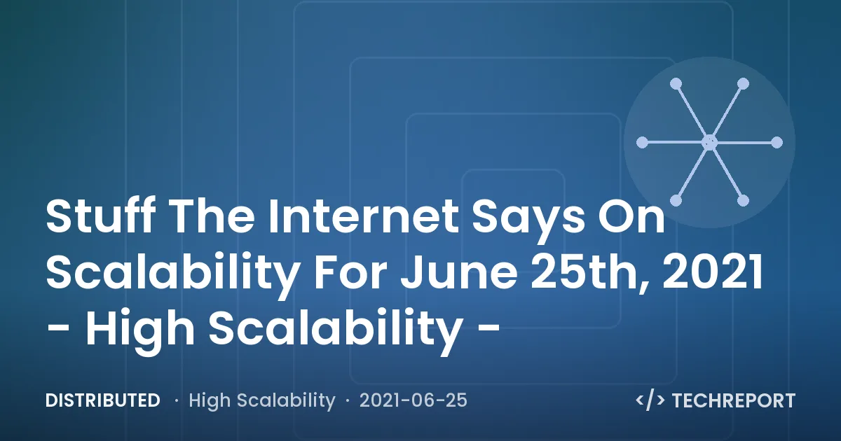 Distributed — Stuff The Internet Says On Scalability For June 25th, 2021 - High Scalability -