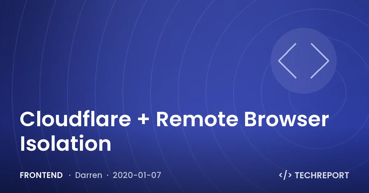 Frontend — Cloudflare + Remote Browser Isolation