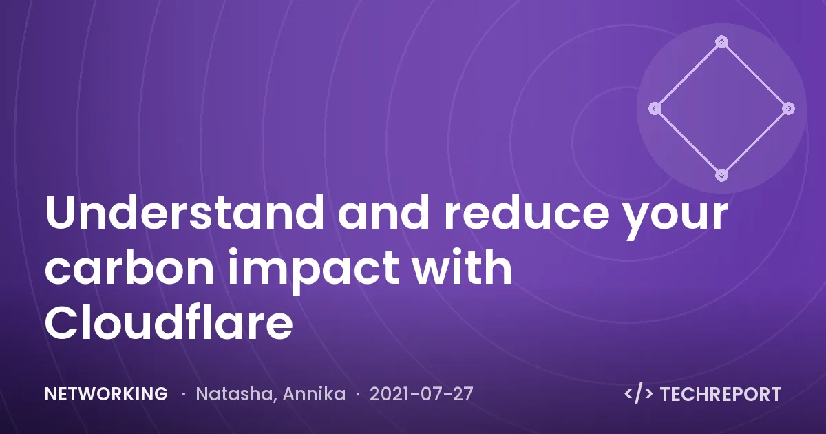 Networking — Understand and reduce your carbon impact with Cloudflare
