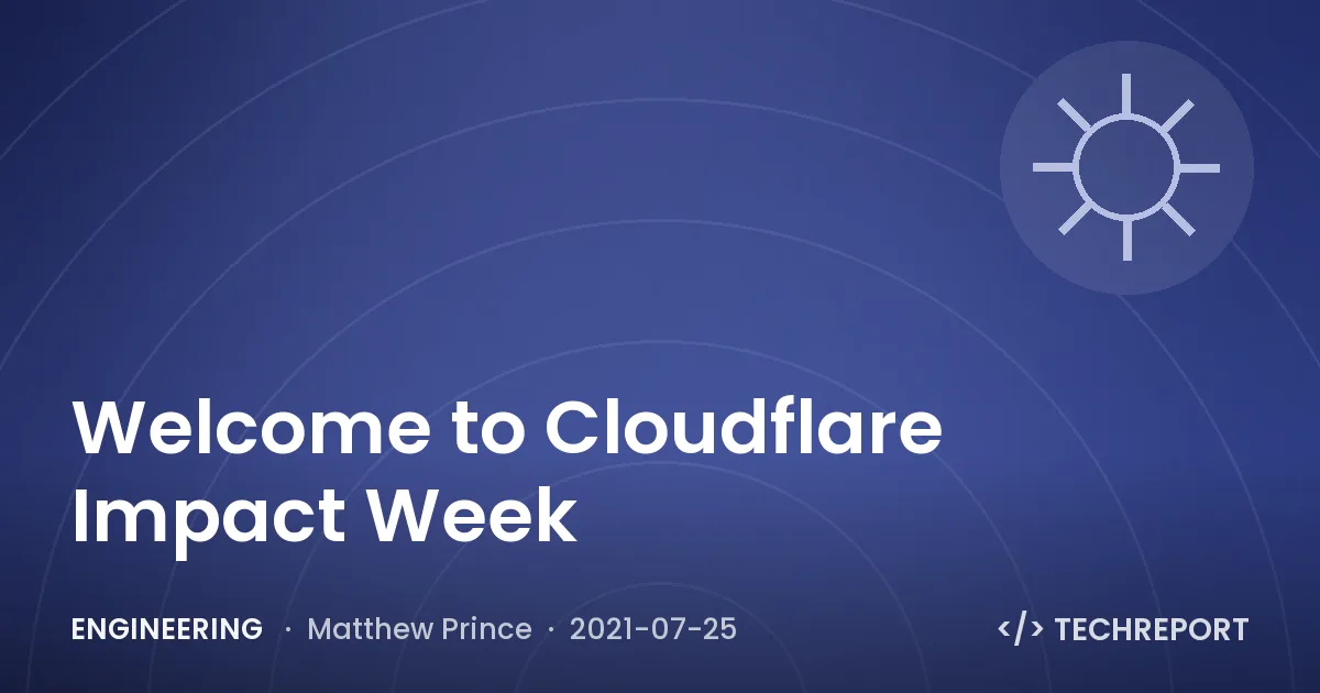 Engineering — Welcome to Cloudflare Impact Week