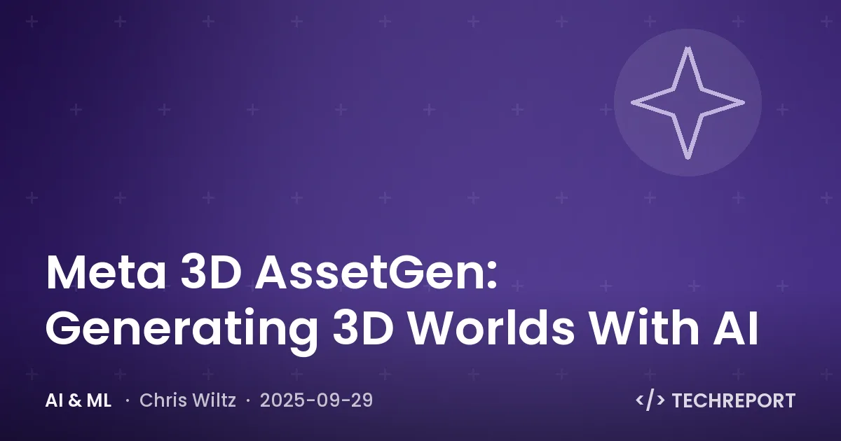 AI & ML — Meta 3D AssetGen: Generating 3D Worlds With AI