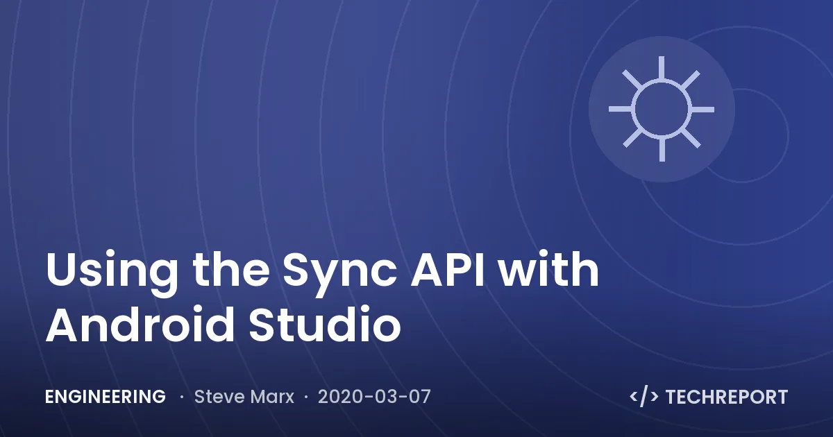 Using the Sync API with Android Studio