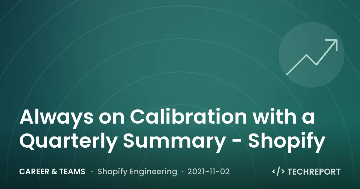 Always on Calibration with a Quarterly Summary - Shopify