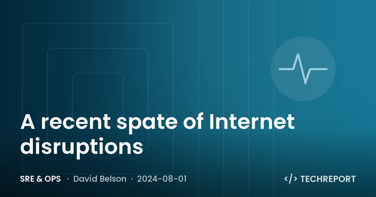 SRE & Ops — A recent spate of Internet disruptions