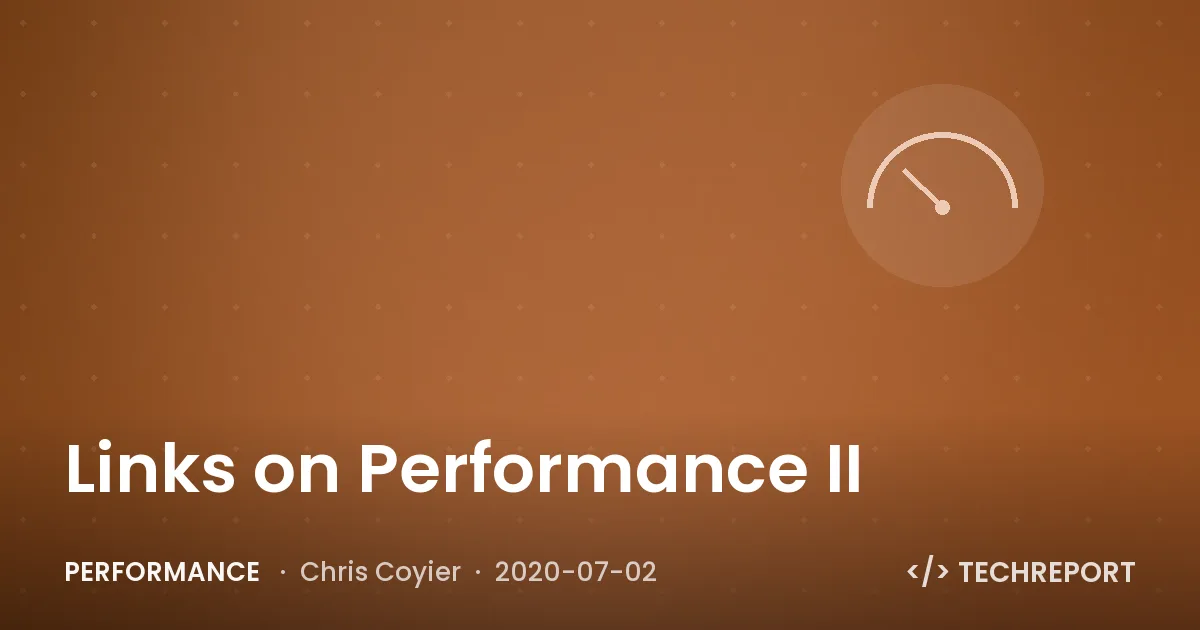 Links on Performance II