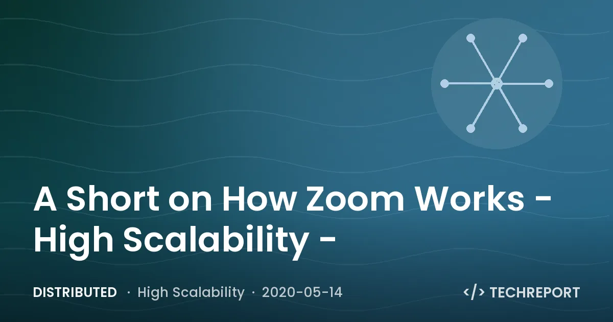 Distributed — A Short on How Zoom Works - High Scalability -