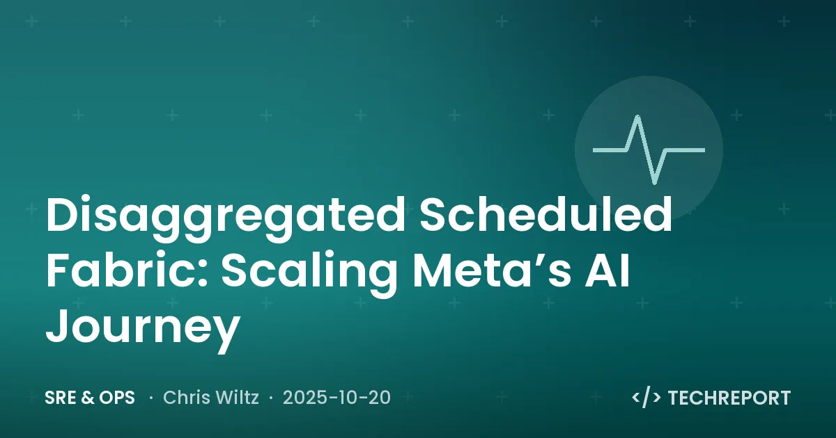 SRE & Ops — Disaggregated Scheduled Fabric: Scaling Meta’s AI Journey