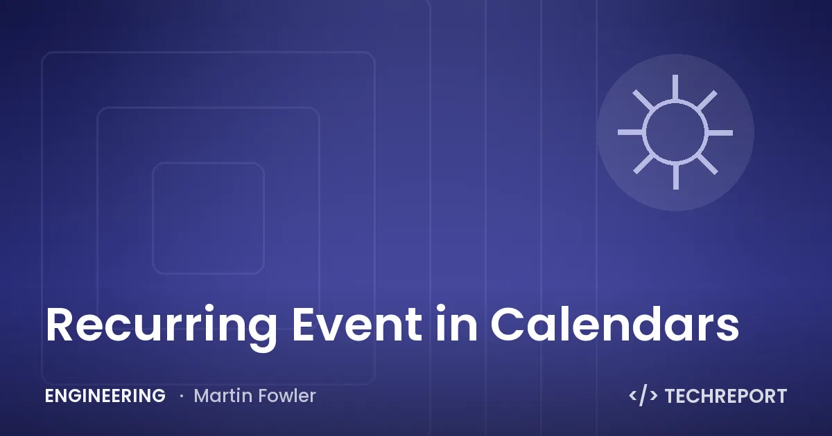 Engineering — Recurring Event in Calendars