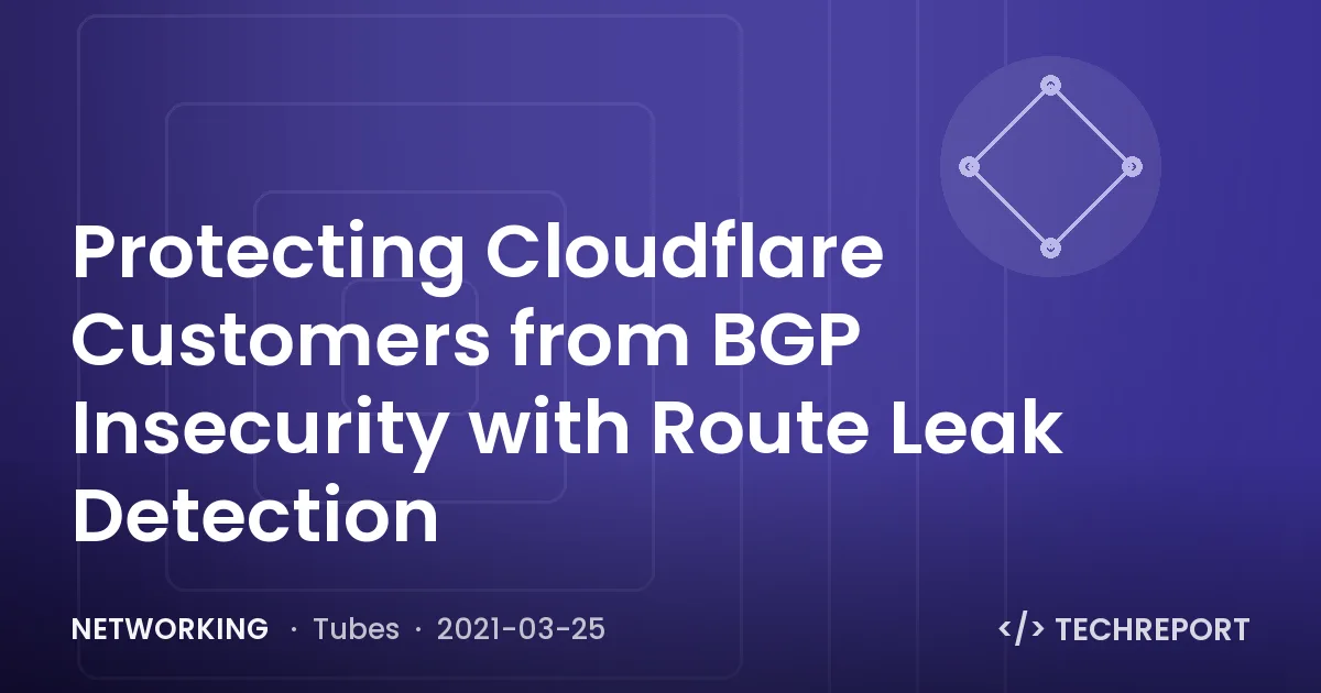 Networking — Protecting Cloudflare Customers from BGP Insecurity with Route Leak Detection