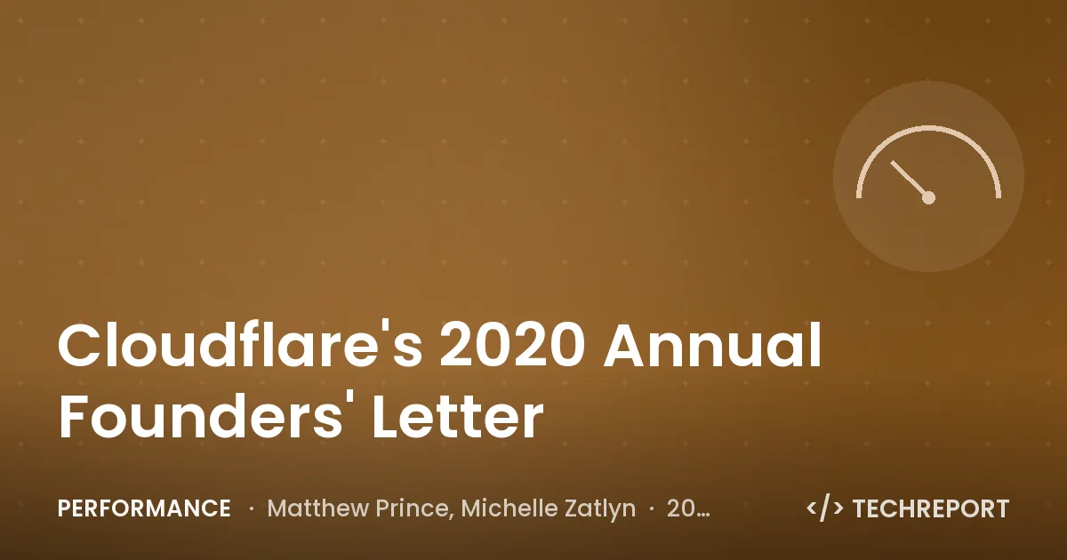 Performance — Cloudflare's 2020 Annual Founders' Letter