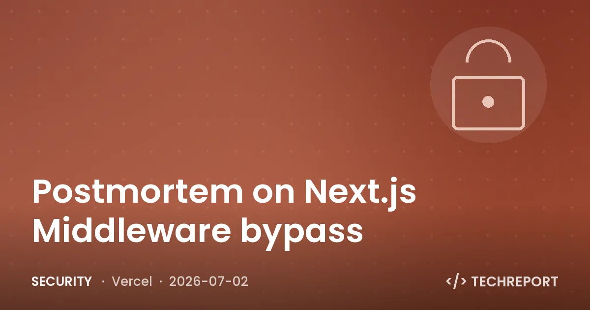 Security — Postmortem on Next.js Middleware bypass