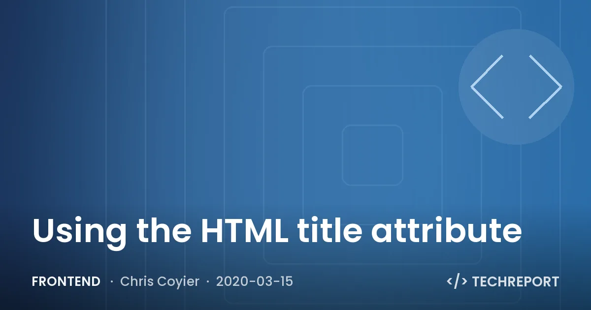 Using the HTML title attribute
