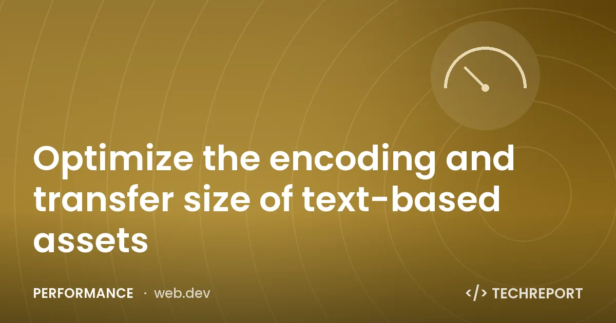 Optimize the encoding and transfer size of text-based assets