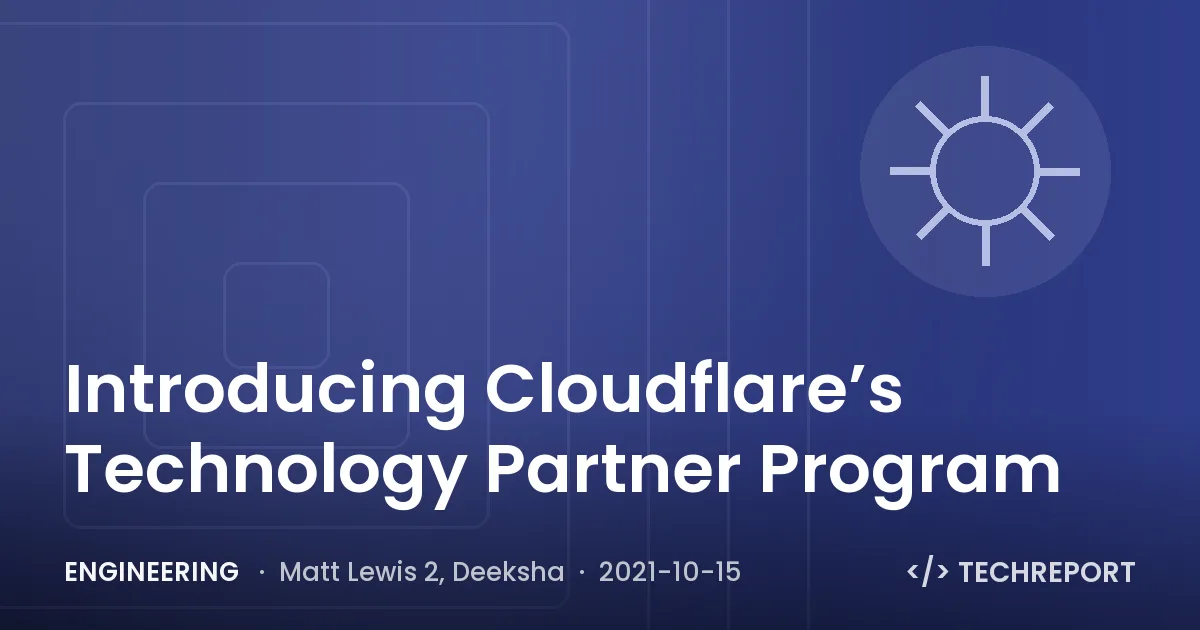 Introducing Cloudflare’s Technology Partner Program