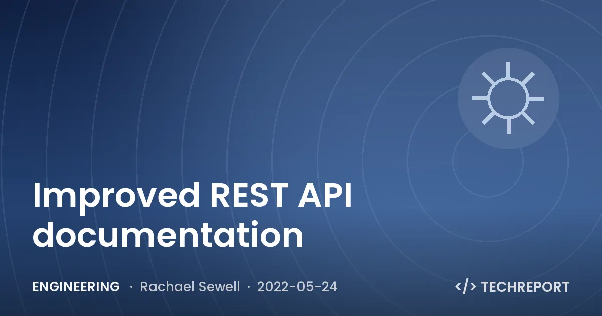 Improved REST API documentation