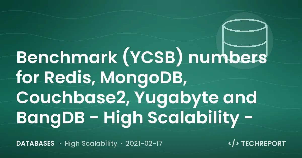 Databases — Benchmark (YCSB) numbers for Redis, MongoDB, Couchbase2, Yugabyte and BangDB - High Scalability -