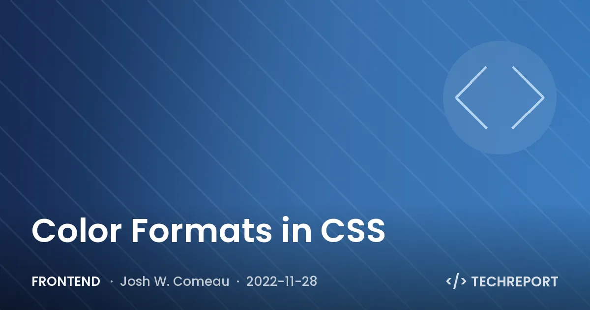 Frontend — Color Formats in CSS