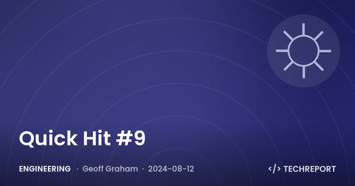 Engineering — Quick Hit #9