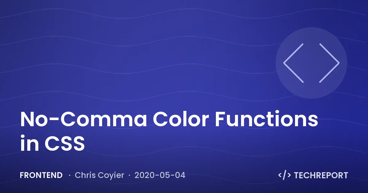 No-Comma Color Functions in CSS