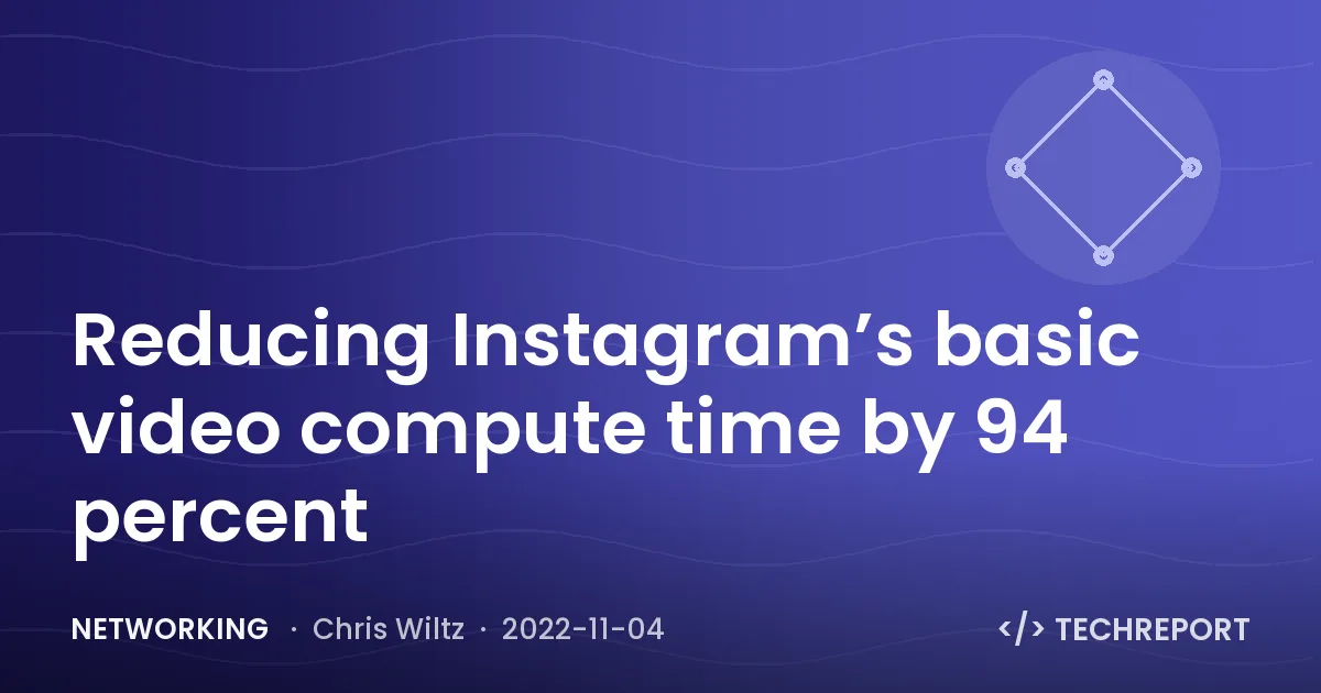 Networking — Reducing Instagram’s basic video compute time by 94 percent