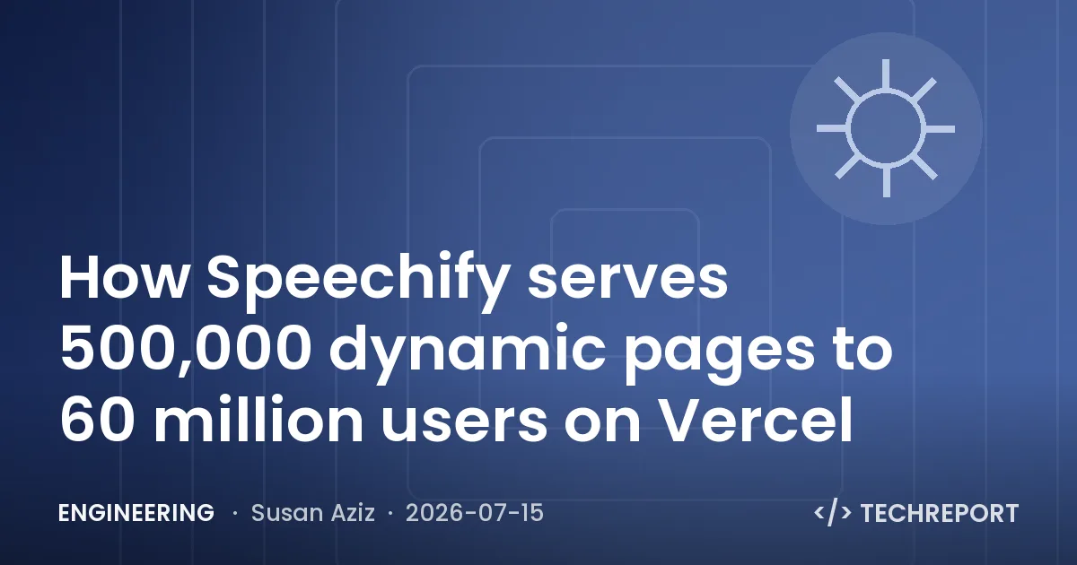Engineering — How Speechify serves 500,000 dynamic pages to 60 million users on Vercel