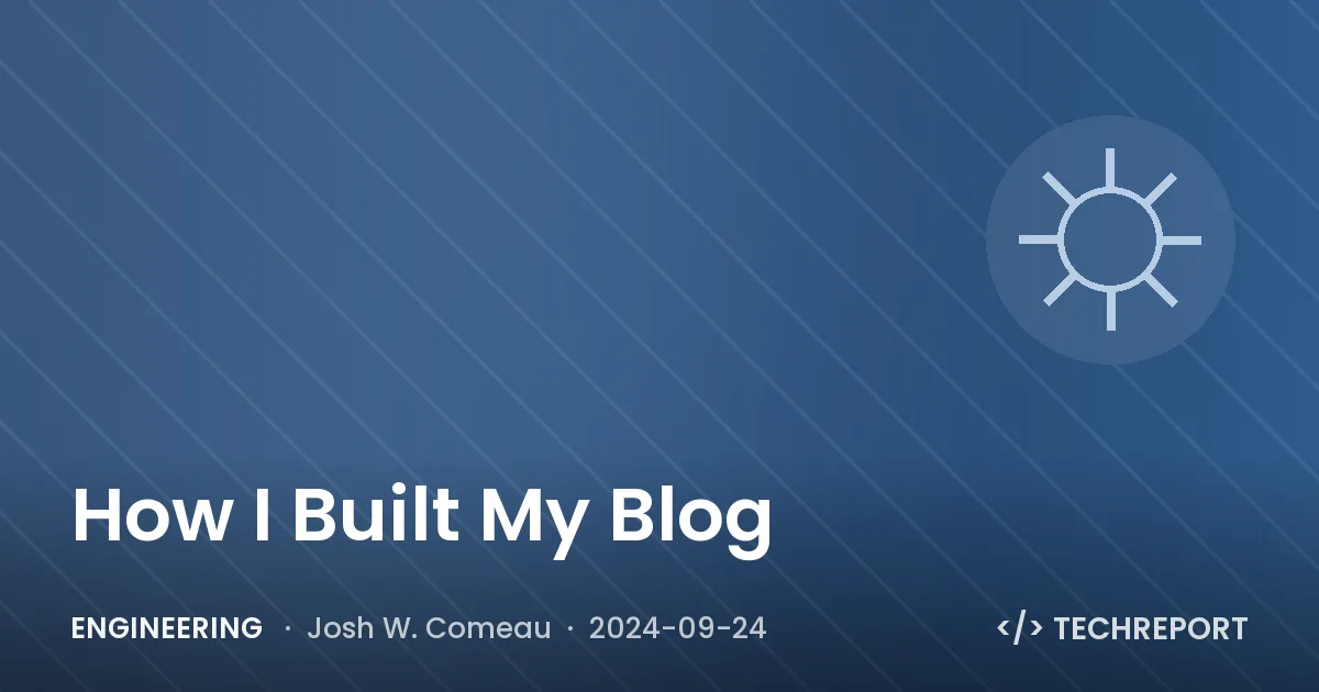 Engineering — How I Built My Blog