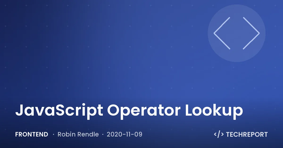 JavaScript Operator Lookup