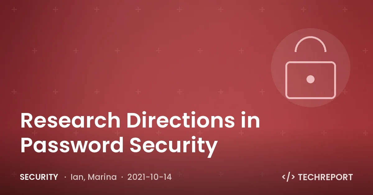 Research Directions in Password Security