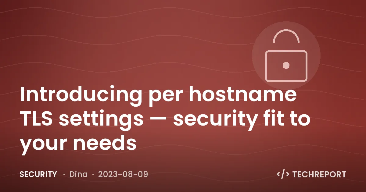 Security — Introducing per hostname TLS settings — security fit to your needs