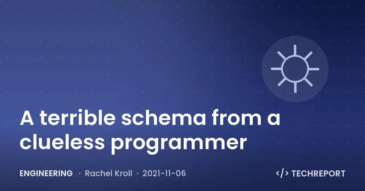Engineering — A terrible schema from a clueless programmer