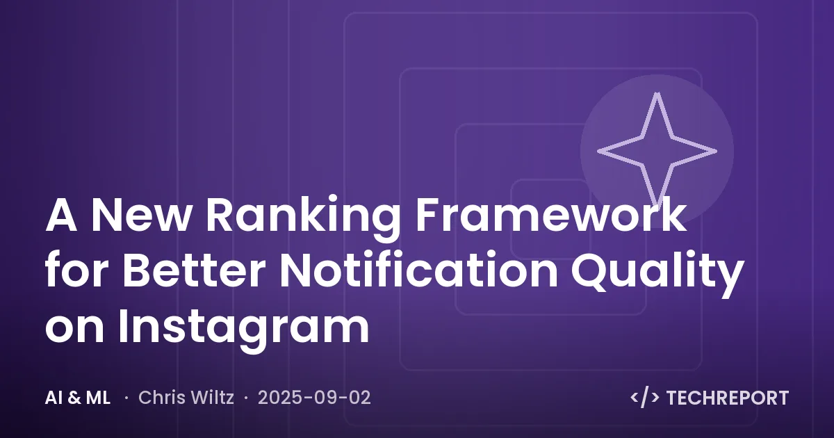 AI & ML — A New Ranking Framework for Better Notification Quality on Instagram