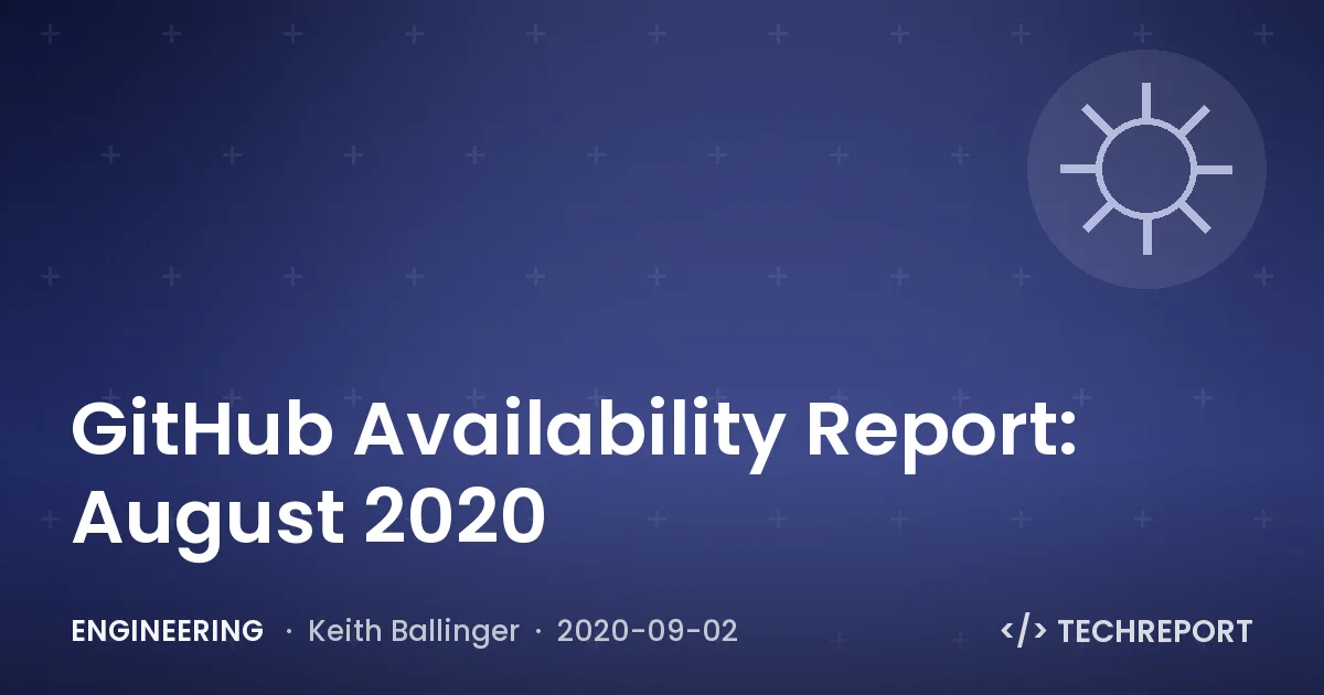 GitHub Availability Report: August 2020