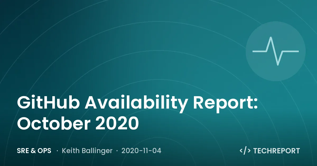 SRE & Ops — GitHub Availability Report: October 2020