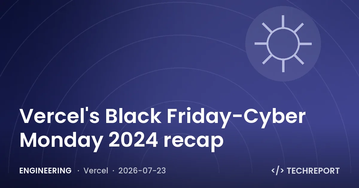 Engineering — Vercel's Black Friday-Cyber Monday 2024 recap