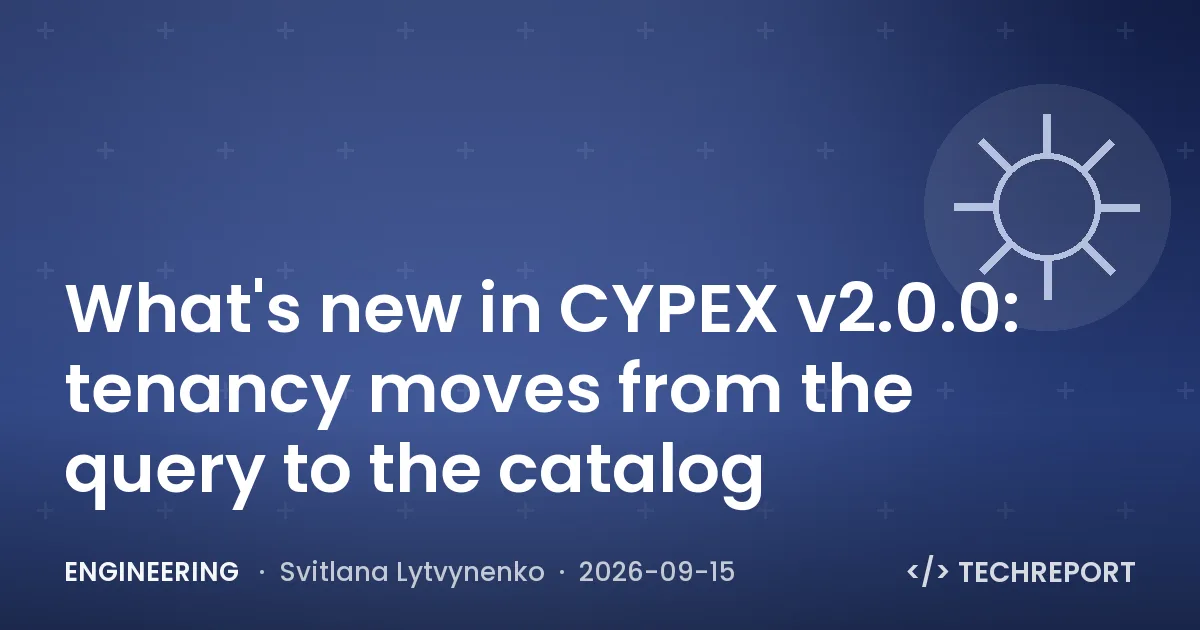 What's new in CYPEX v2.0.0: tenancy moves from the query to the catalog