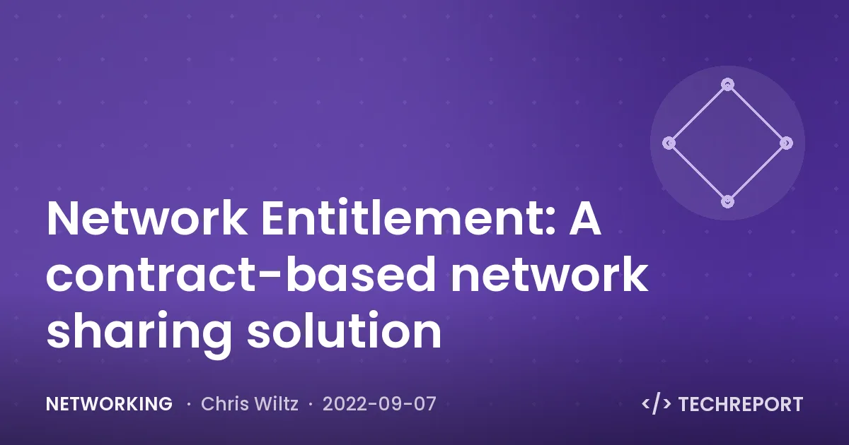 Networking — Network Entitlement: A contract-based network sharing solution