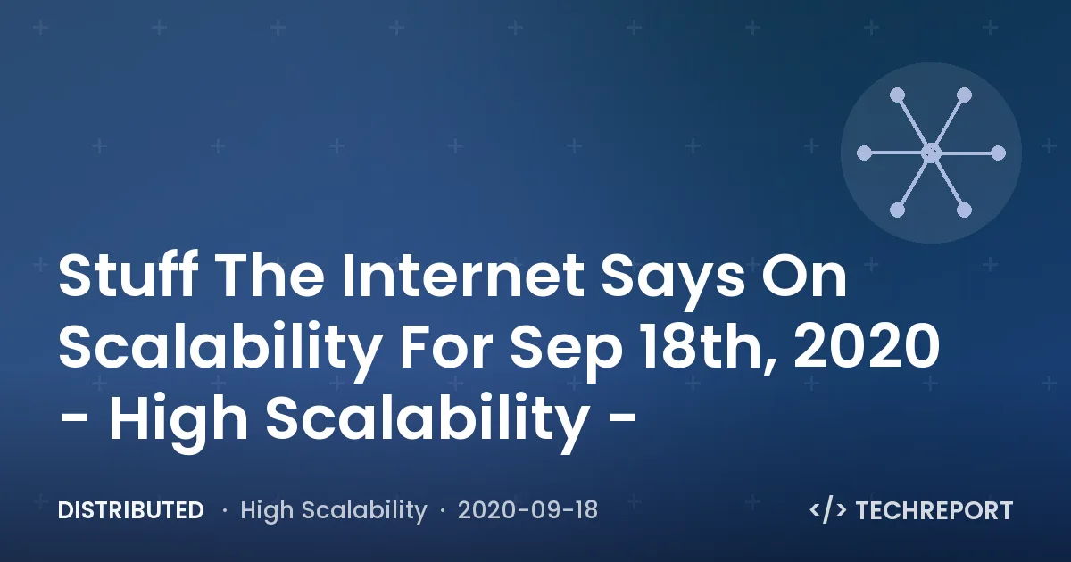 Distributed — Stuff The Internet Says On Scalability For Sep 18th, 2020 - High Scalability -