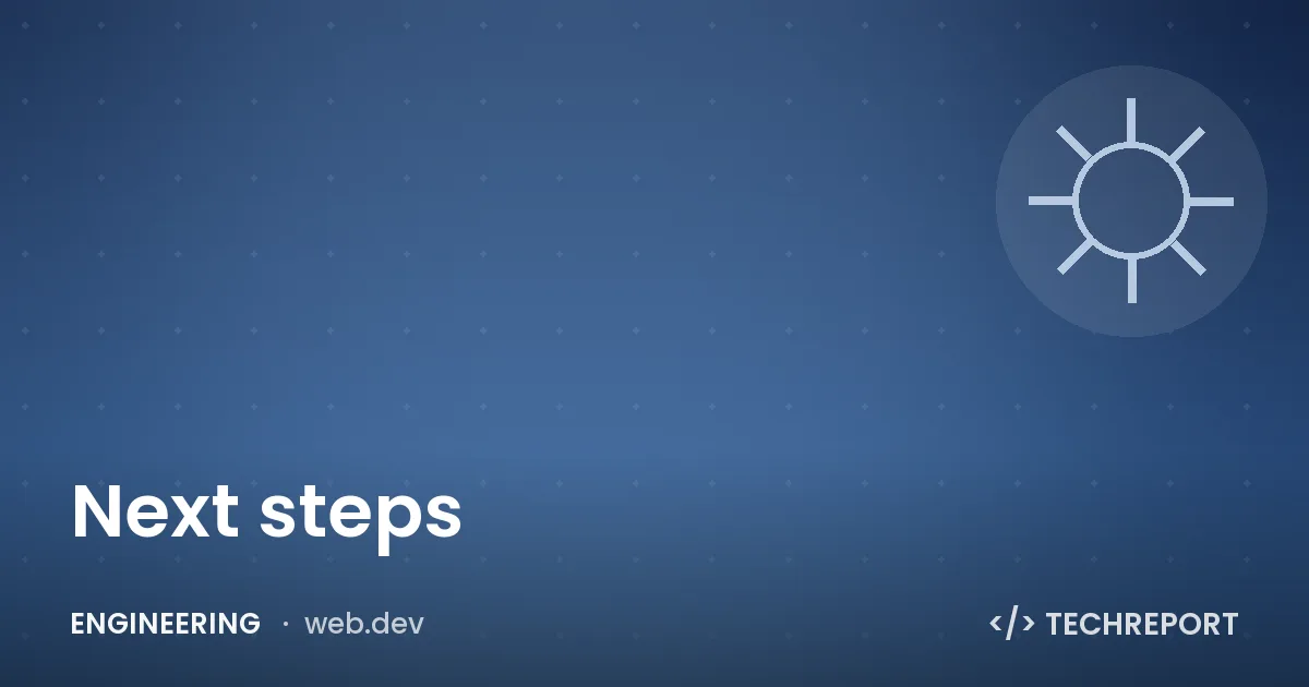Next steps