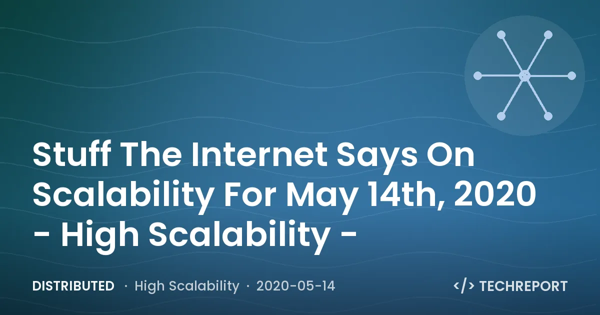 Distributed — Stuff The Internet Says On Scalability For May 14th, 2020 - High Scalability -