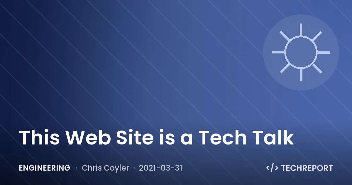 This Web Site is a Tech Talk