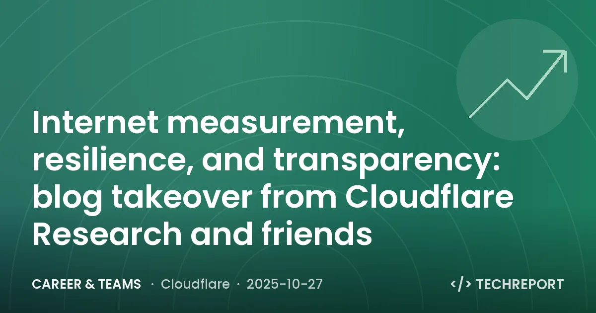 Internet measurement, resilience, and transparency: blog takeover from Cloudflare Research and friends