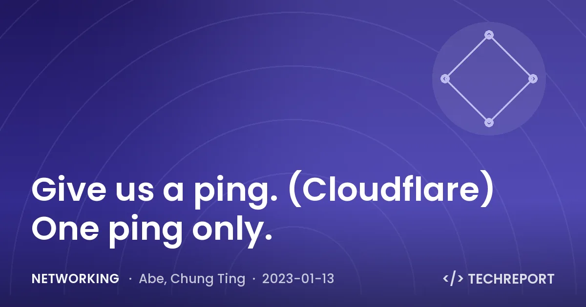 Networking — Give us a ping. (Cloudflare) One ping only.