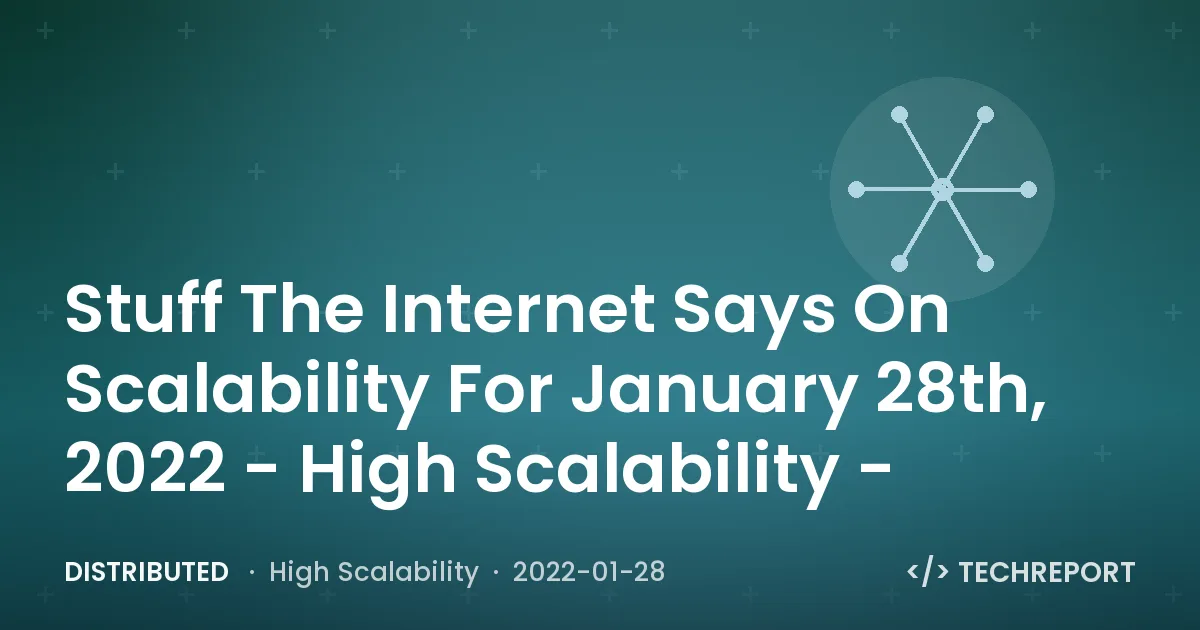 Distributed — Stuff The Internet Says On Scalability For January 28th, 2022 - High Scalability -
