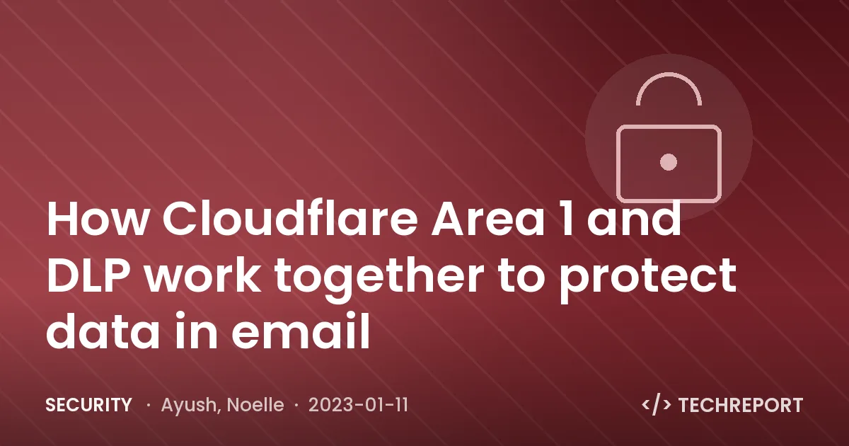 How Cloudflare Area 1 and DLP work together to protect data in email