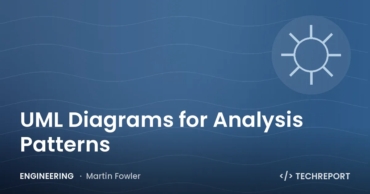 Engineering — UML Diagrams for Analysis Patterns
