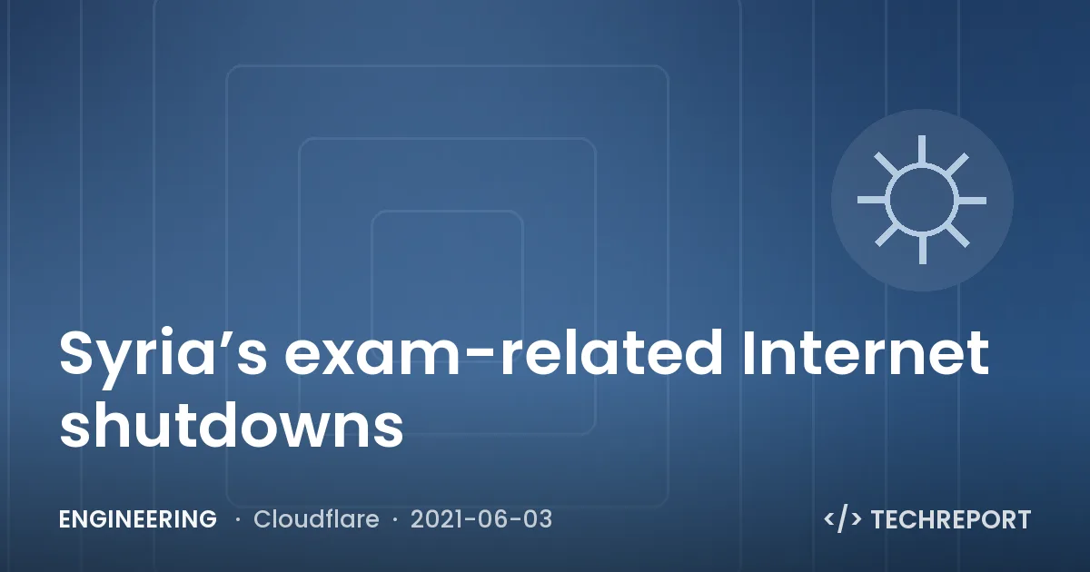 Syria’s exam-related Internet shutdowns